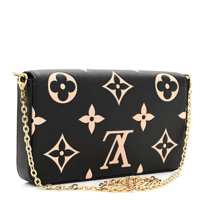 Louis Vuitton Empreinte Monogram Giant Crafty Pochette Felicie Black Creme 4 of 11