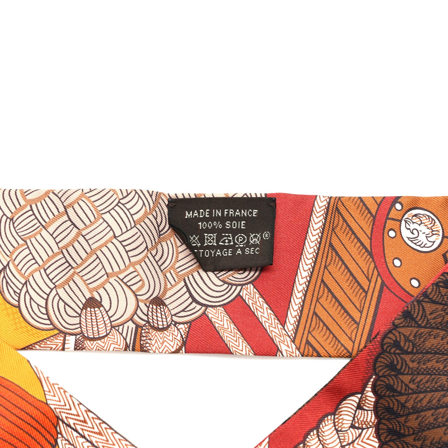 Hermes Silk Zouaves Et Dragons Twilly Acajou 4 of 4