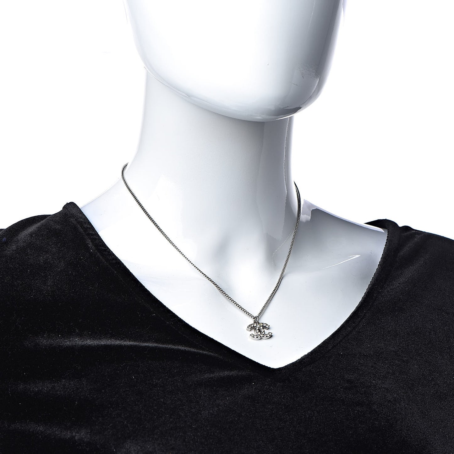 Crystal Timeless CC Necklace Silver