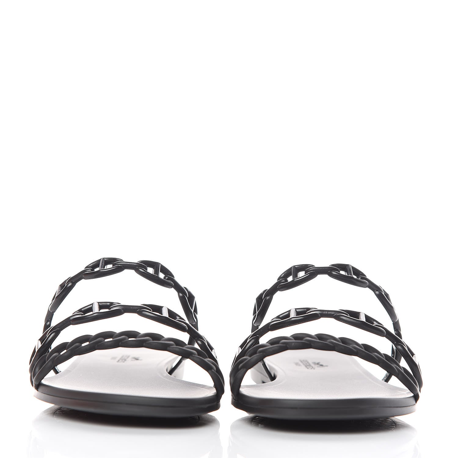 Hermes Rubber Chaine d'Ancre Rivage Sandals 40 Black 2 of 8