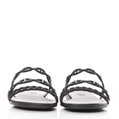 Hermes Rubber Chaine d'Ancre Rivage Sandals 40 Black 2 of 8