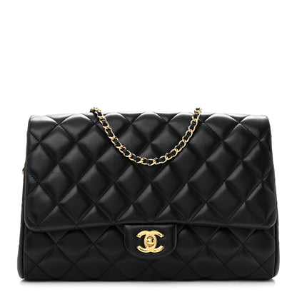 Chanel Lambskin Quilted Clutch with Chain Flap Black 1 of 12