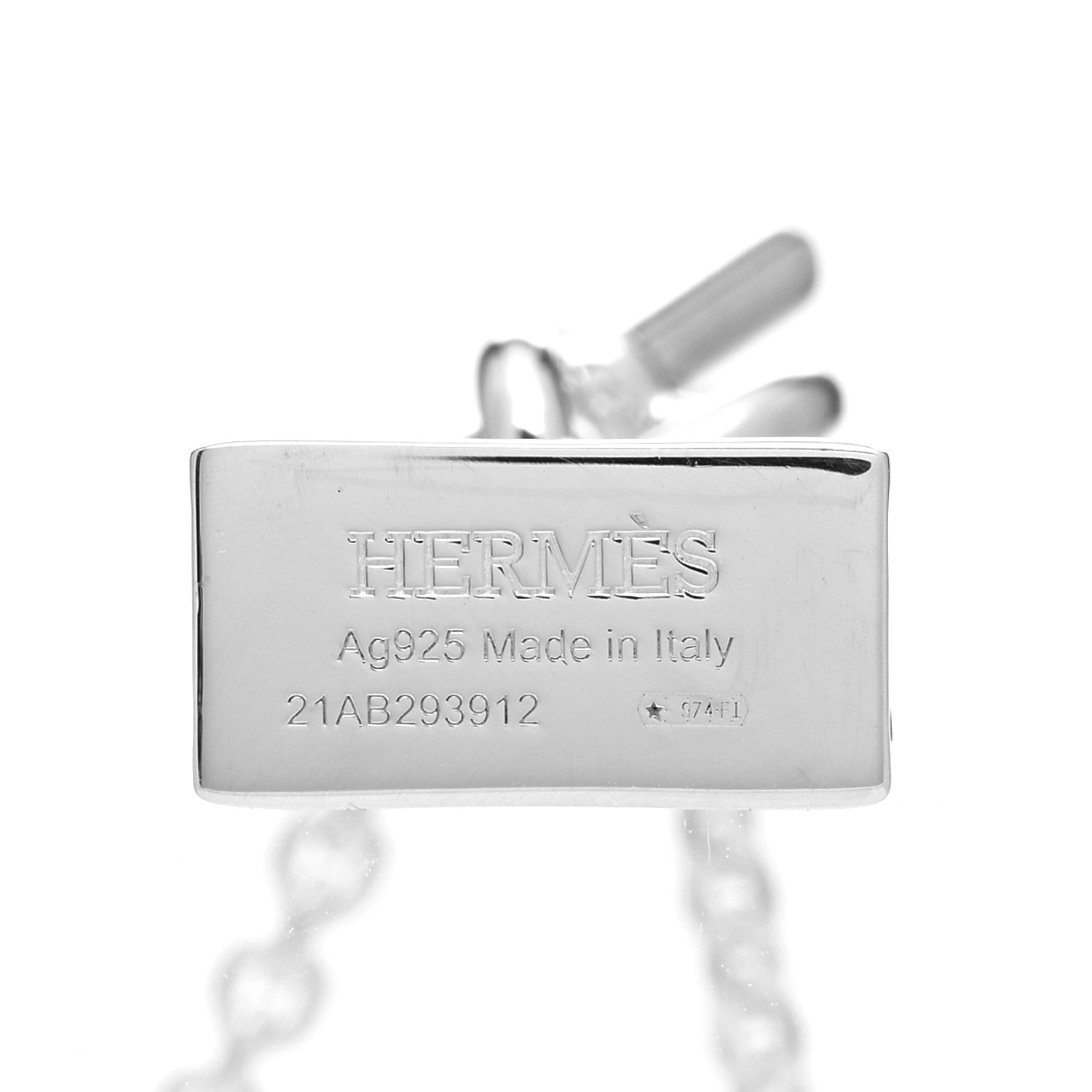 Hermes Sterling Silver Birkin Amulette Pendant Necklace 5 of 6