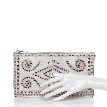 Prada Vitello Vintage Studded Clutch 5 of 12