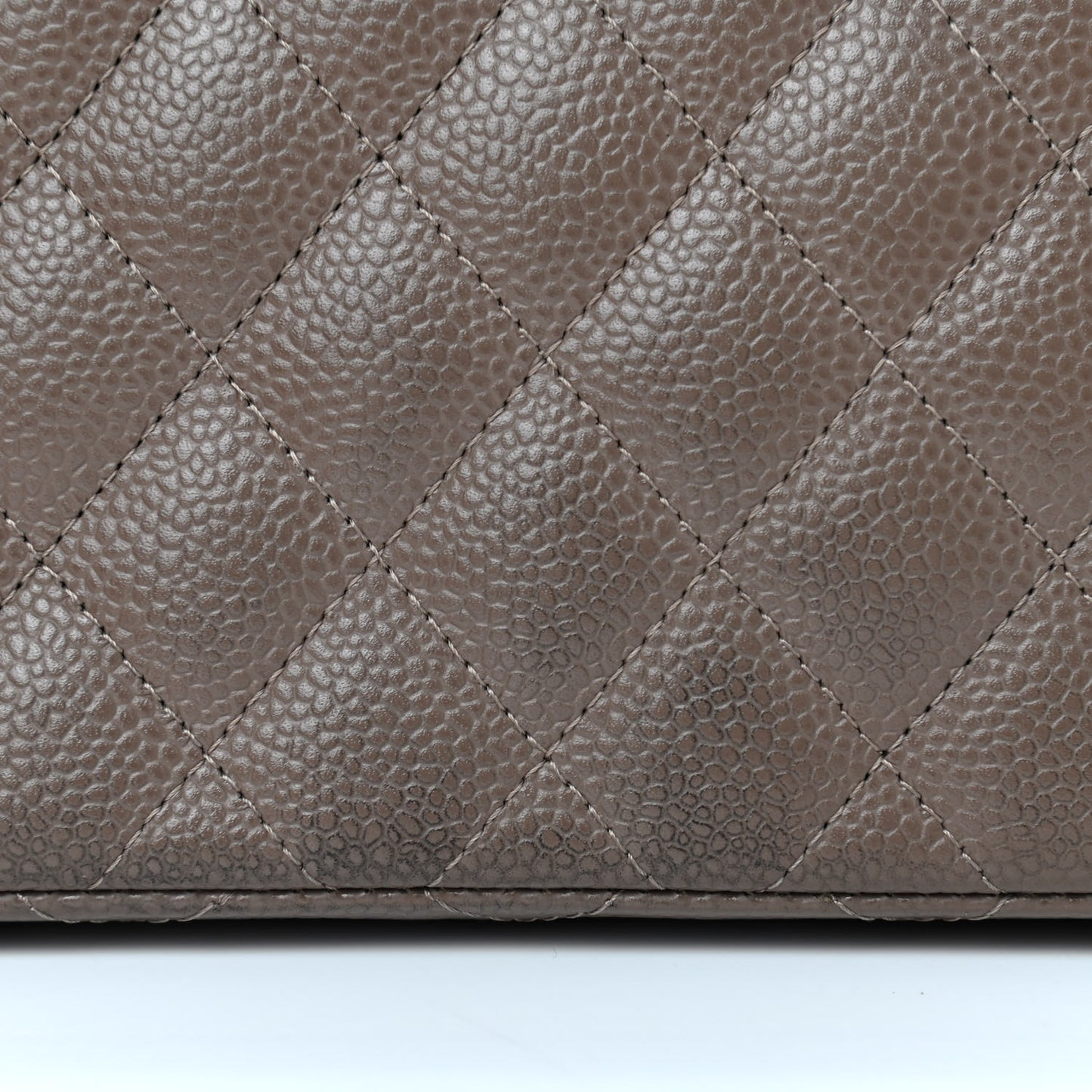 Caviar East West Flap Bag Taupe