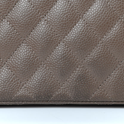 Chanel Caviar East West Flap Bag Taupe 11 of 12