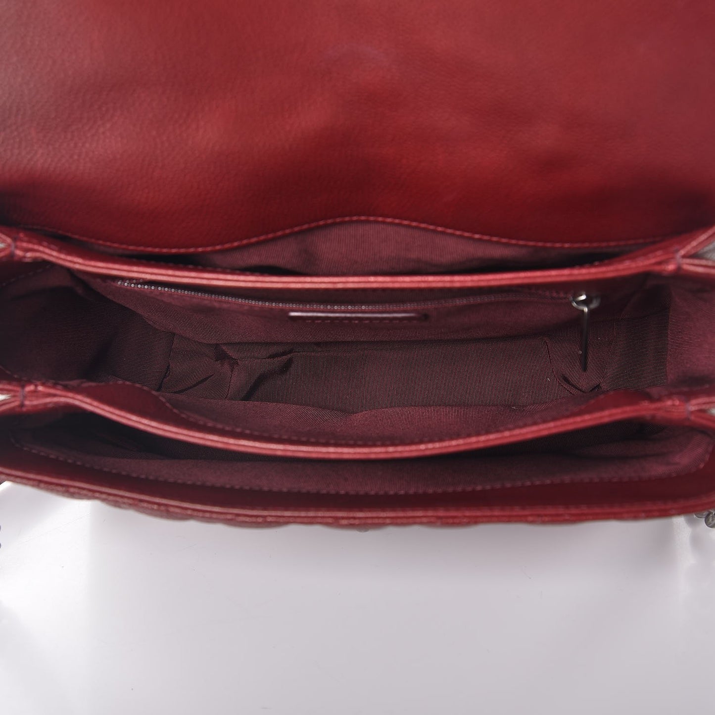 Caviar Quilted Medium Rock In Rome Single Flap Burgundy