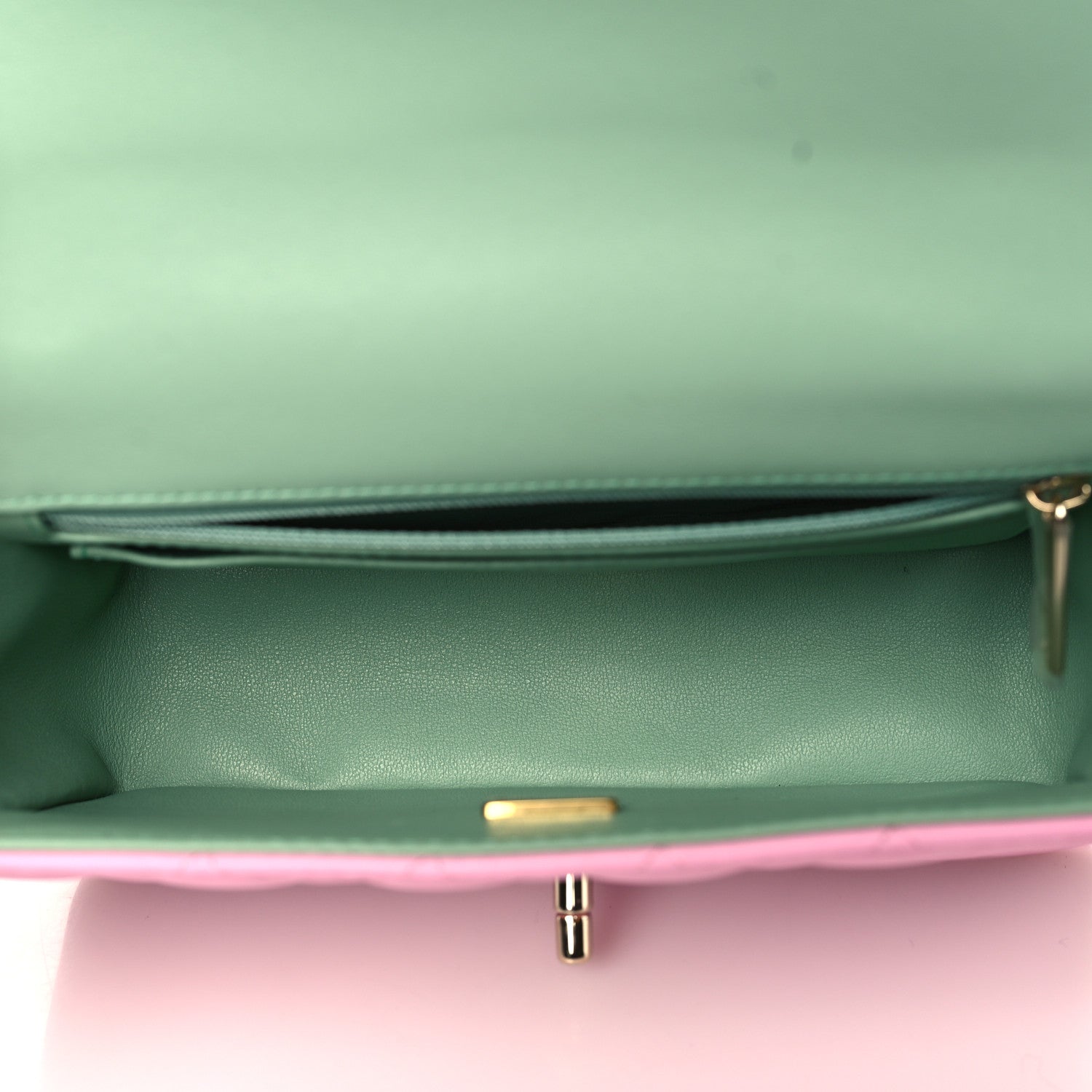 Chanel Lambskin Quilted Mini Top Handle Rectangular Flap Lilac Light Green 4 of 9