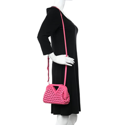 Bottega Veneta Lambskin Calfskin Slanted Intreccio Small The Point Triangle Bag Bonbon 2 of 12