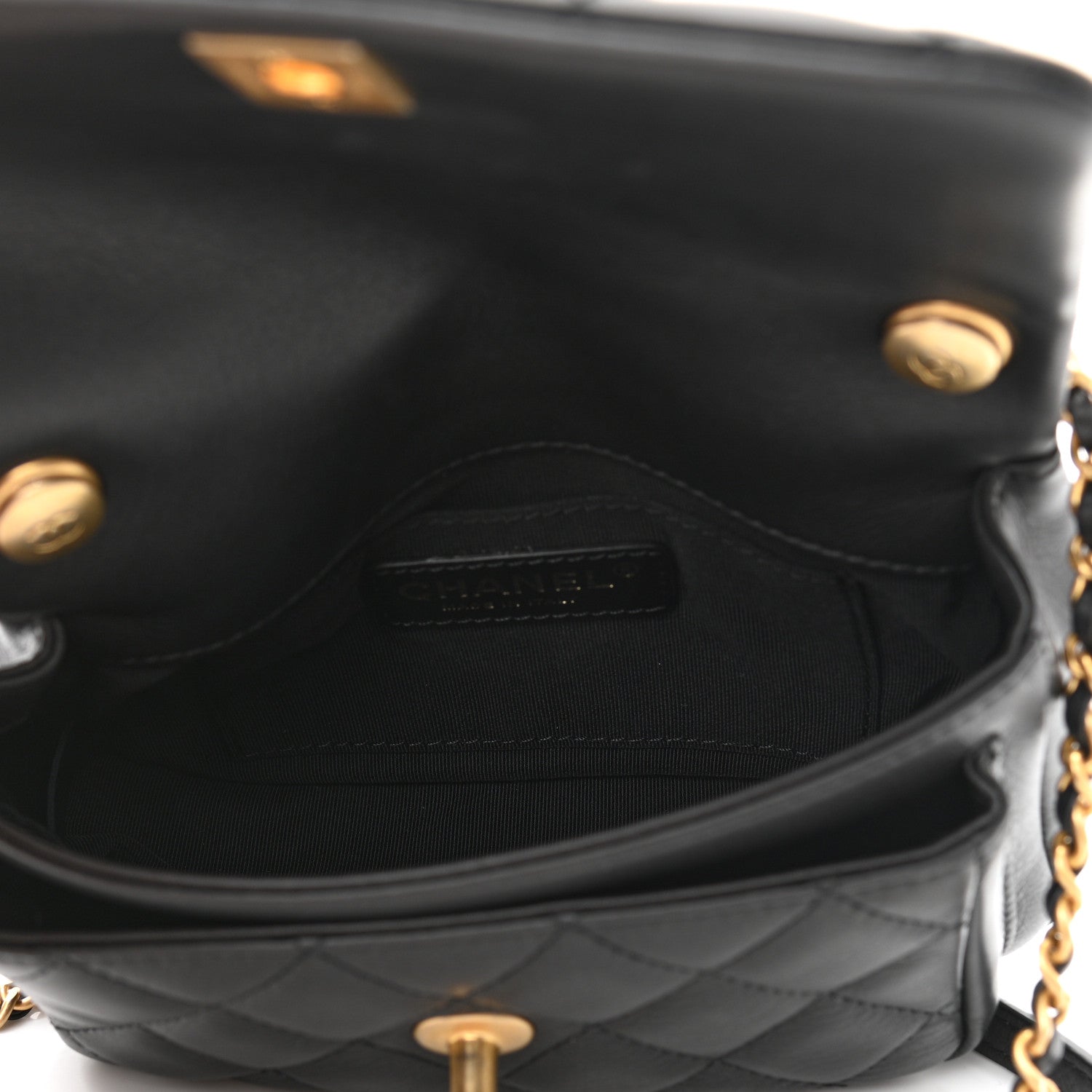 Chanel Calfskin Quilted Top Handle Flap Black 5 of 11