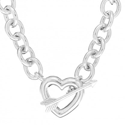 Tiffany Sterling Silver Heart and Arrow Toggle Necklace 4 of 5