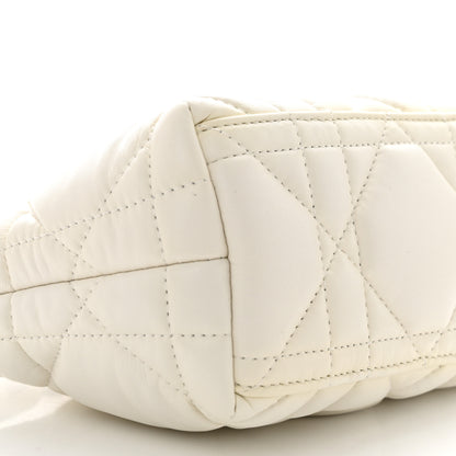 Christian Dior Calfskin Macrocannage Small Diortravel Nomad Pouch Latte 9 of 11