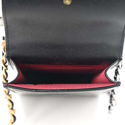 Chanel Lambskin Quilted Chanel 19 Phone Holder With Chain Black 5 of 11
