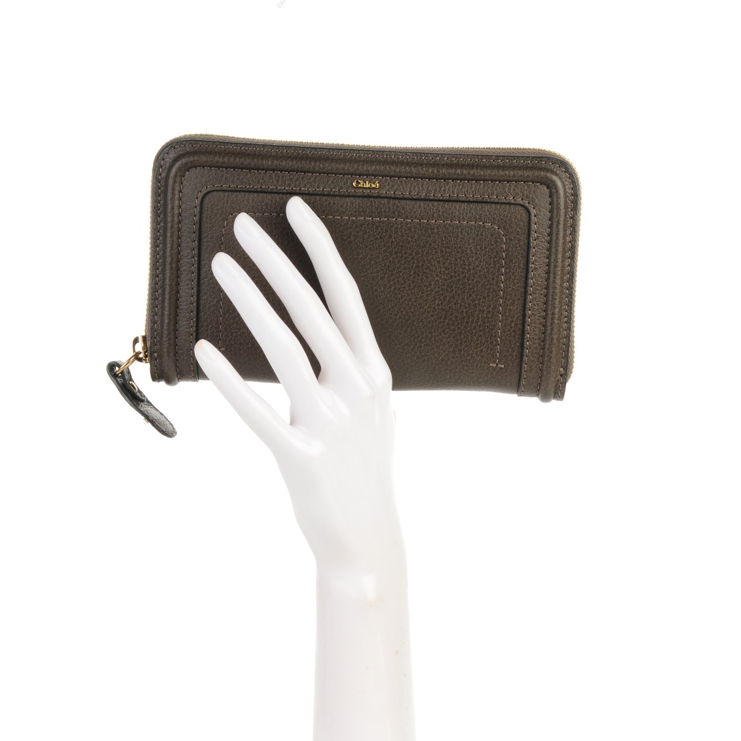 Grained Calfskin Paraty Long Zip Around Wallet Rock