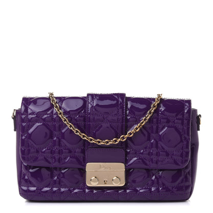 Christian Dior Patent Cannage New Lock Pouch Purple 1 of 11