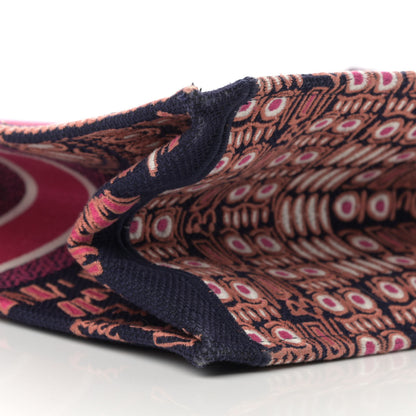 Christian Dior Canvas Embroidered Dior Animals Tiger Book Tote Deep Blue Fuchsia 9 of 14