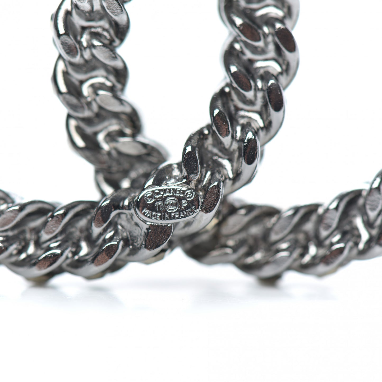 Ruthenium Enamel CC Brooch Iridescent Blue