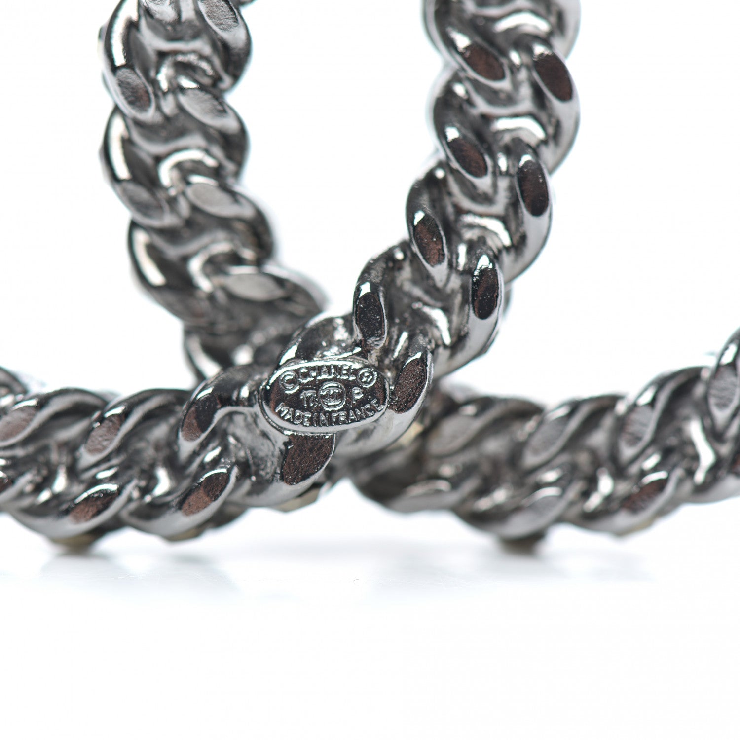 Chanel Ruthenium Enamel CC Brooch Iridescent Blue 4 of 4