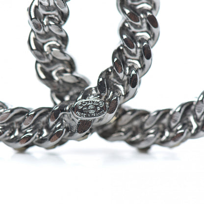 Chanel Ruthenium Enamel CC Brooch Iridescent Blue 4 of 4