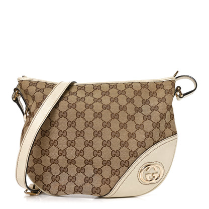 Gucci Monogram Medium New Britt Half Moon Hobo White 1 of 10