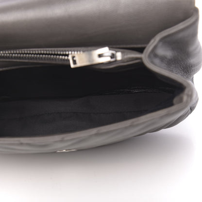 Saint Laurent Matelasse Chevron Monogram Medium College Bag Gray 6 of 23