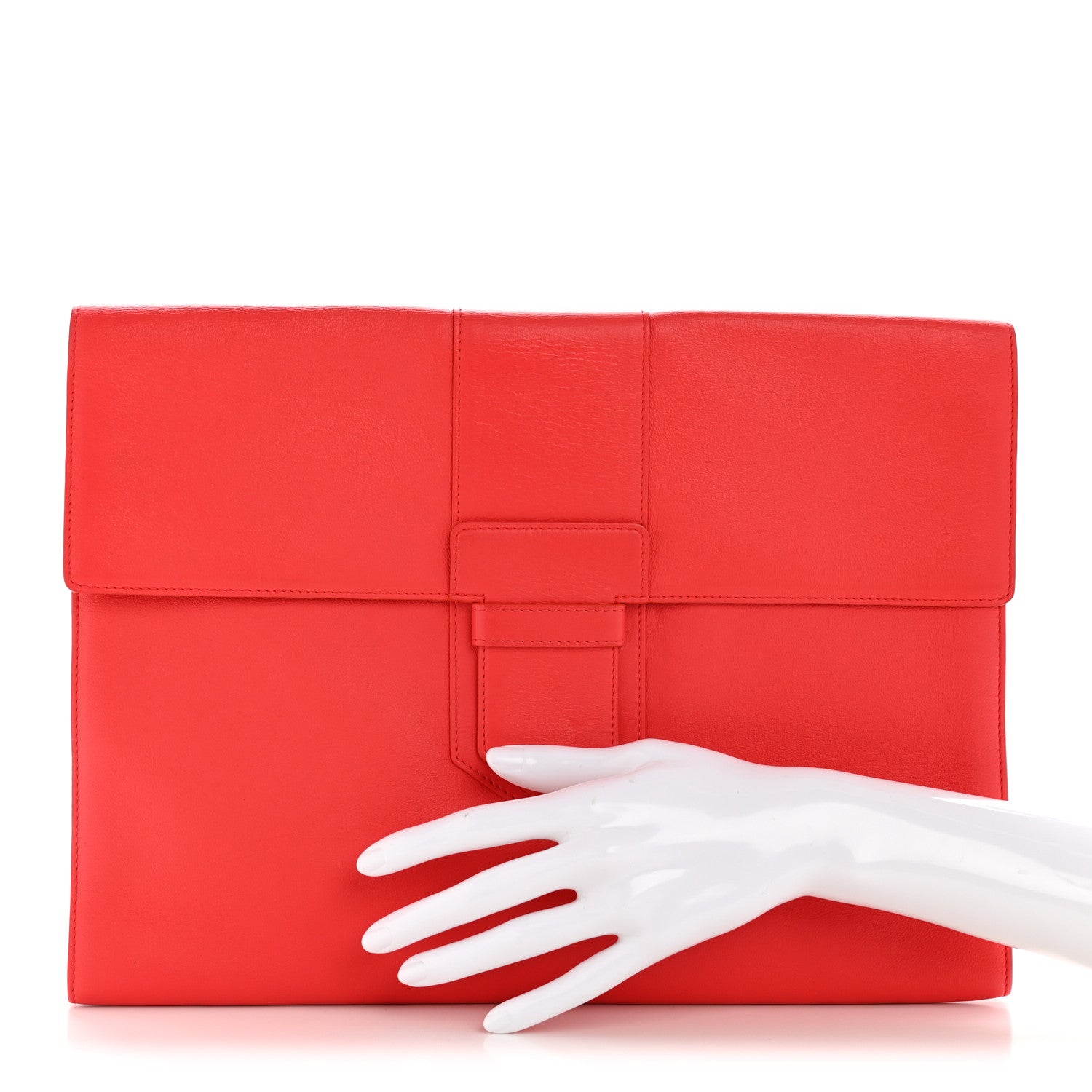 Delvaux Taurillon Crispe Presse A5 Pouch Red 2 of 12