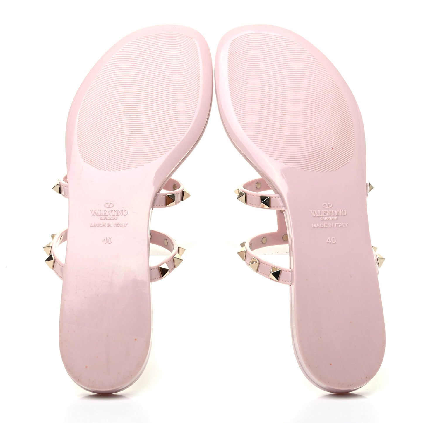 PVC Jelly Rockstud Caged Thong Sandals 40 Water Rose