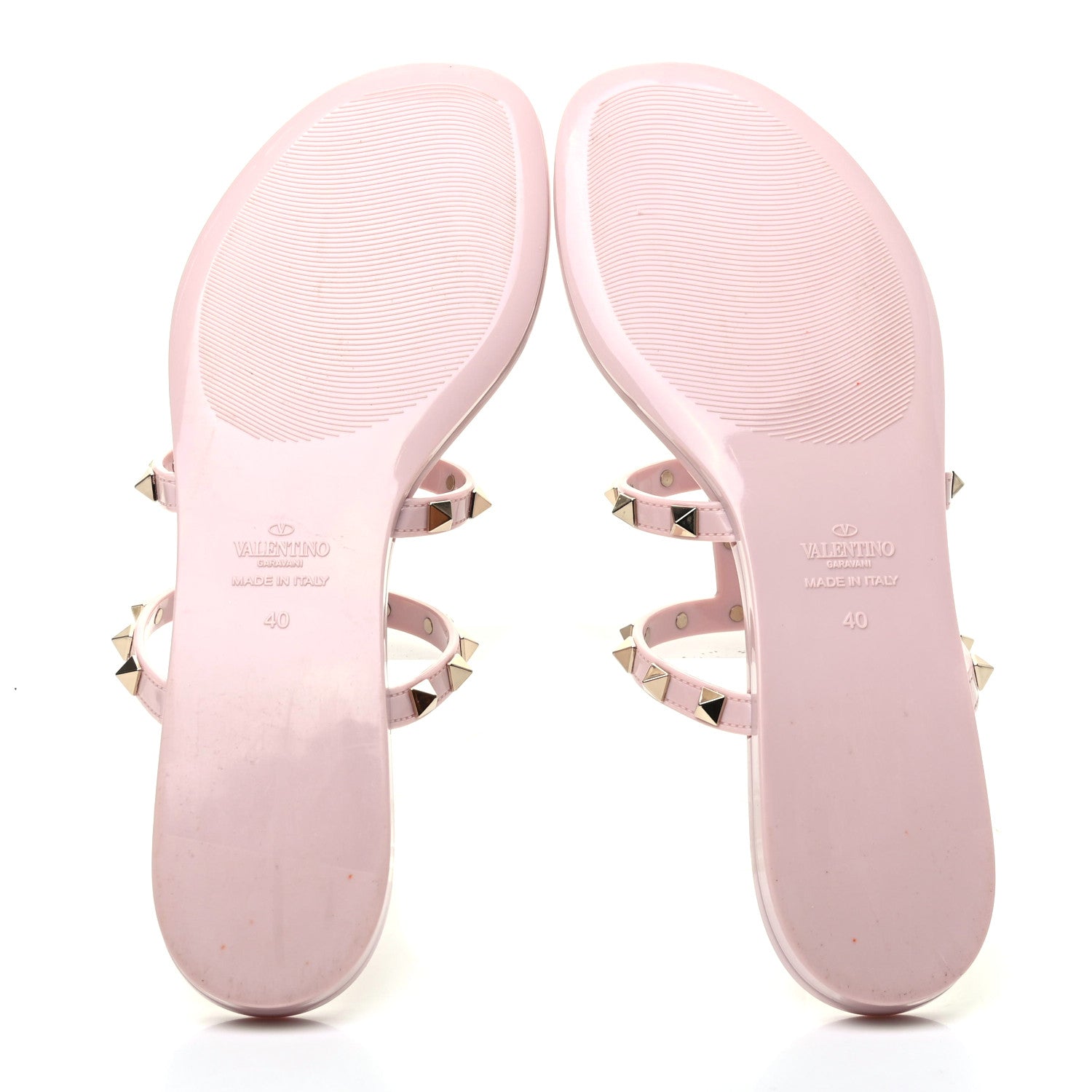 Valentino Garavani PVC Jelly Rockstud Caged Thong Sandals 40 Water Rose 5 of 8