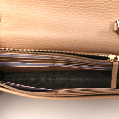 Gucci Dollar Calfskin Interlocking G Chain Wallet Camelia 5 of 9