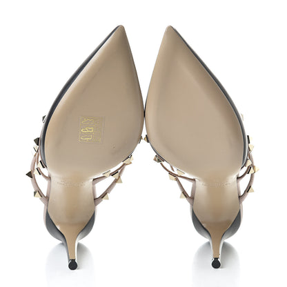 Valentino Garavani Calfskin Rockstud 90mm Cage Mules 37 Black Poudre 5 of 8