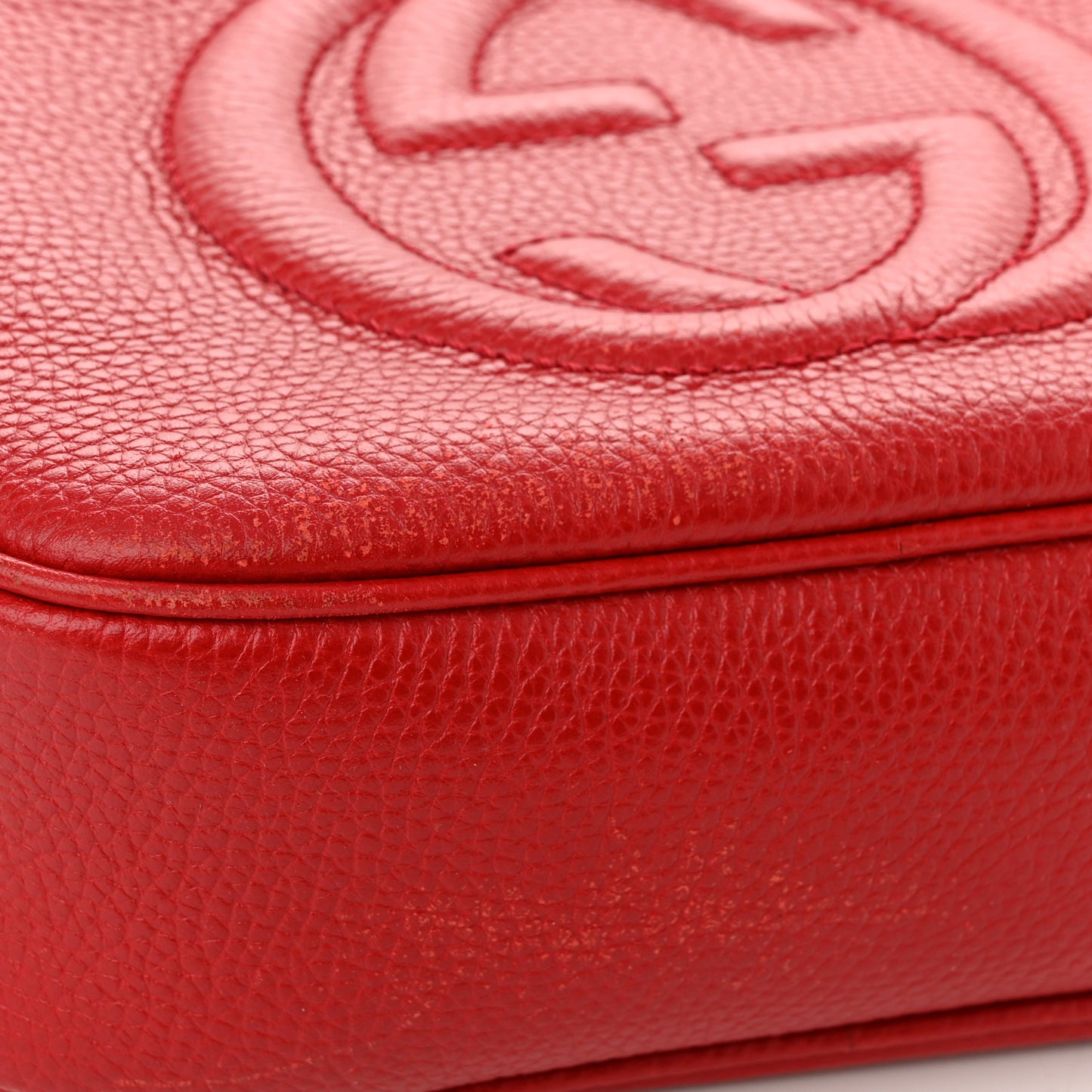 Pebbled Calfskin Small Soho Disco Bag Tabasco Red