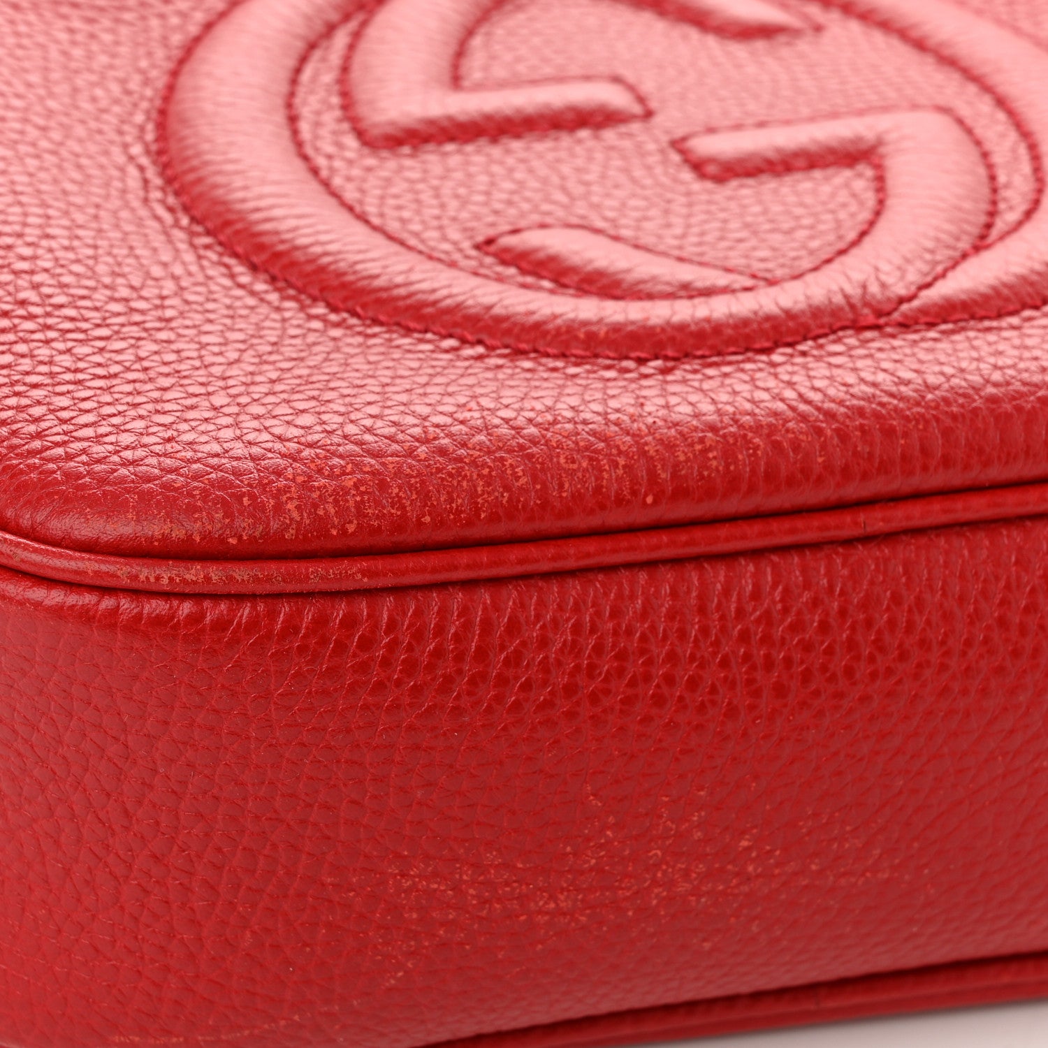 Gucci Pebbled Calfskin Small Soho Disco Bag Tabasco Red 11 of 11