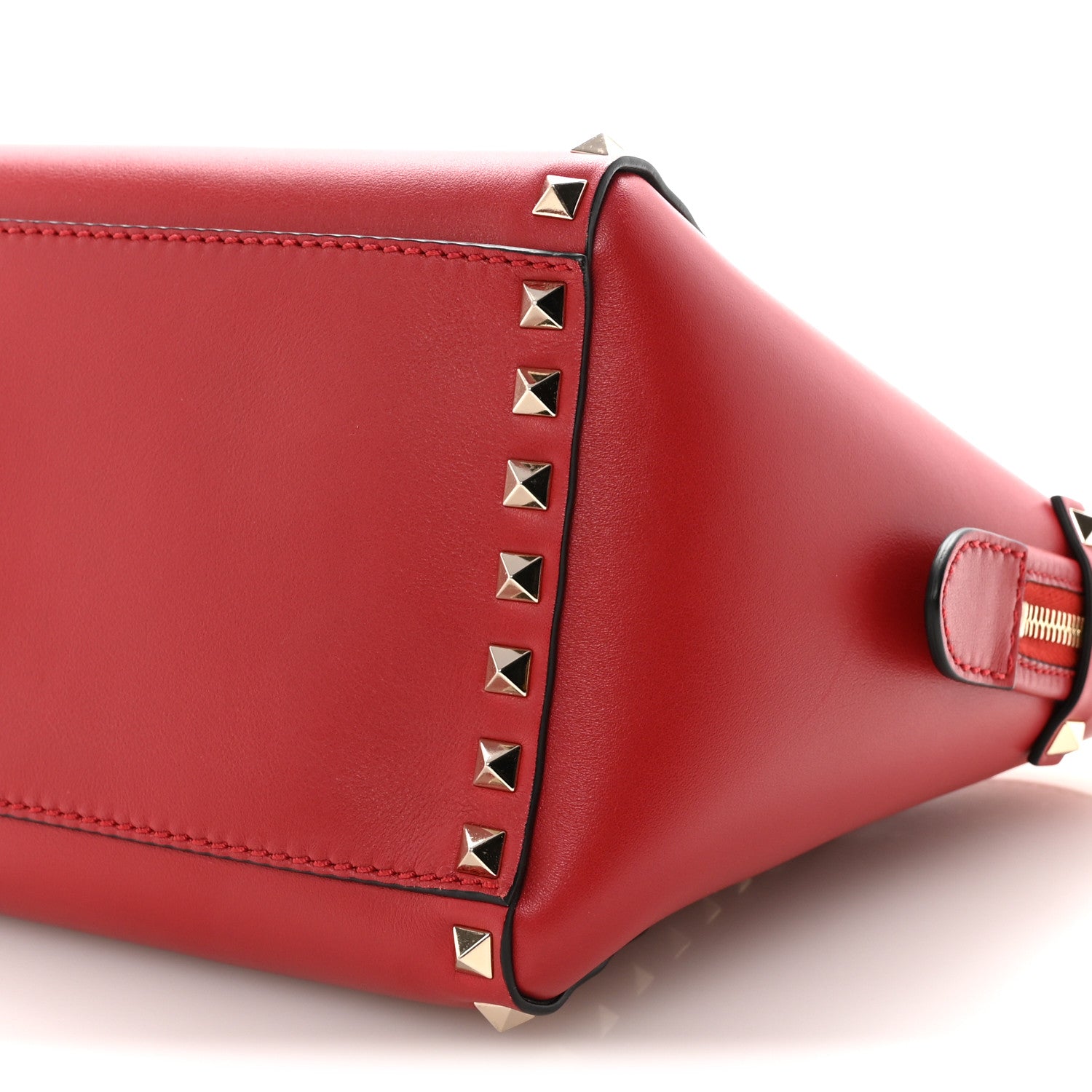 Valentino Garavani Vitello Small Rockstud Double Handle Tote Rosso Valentino 9 of 9