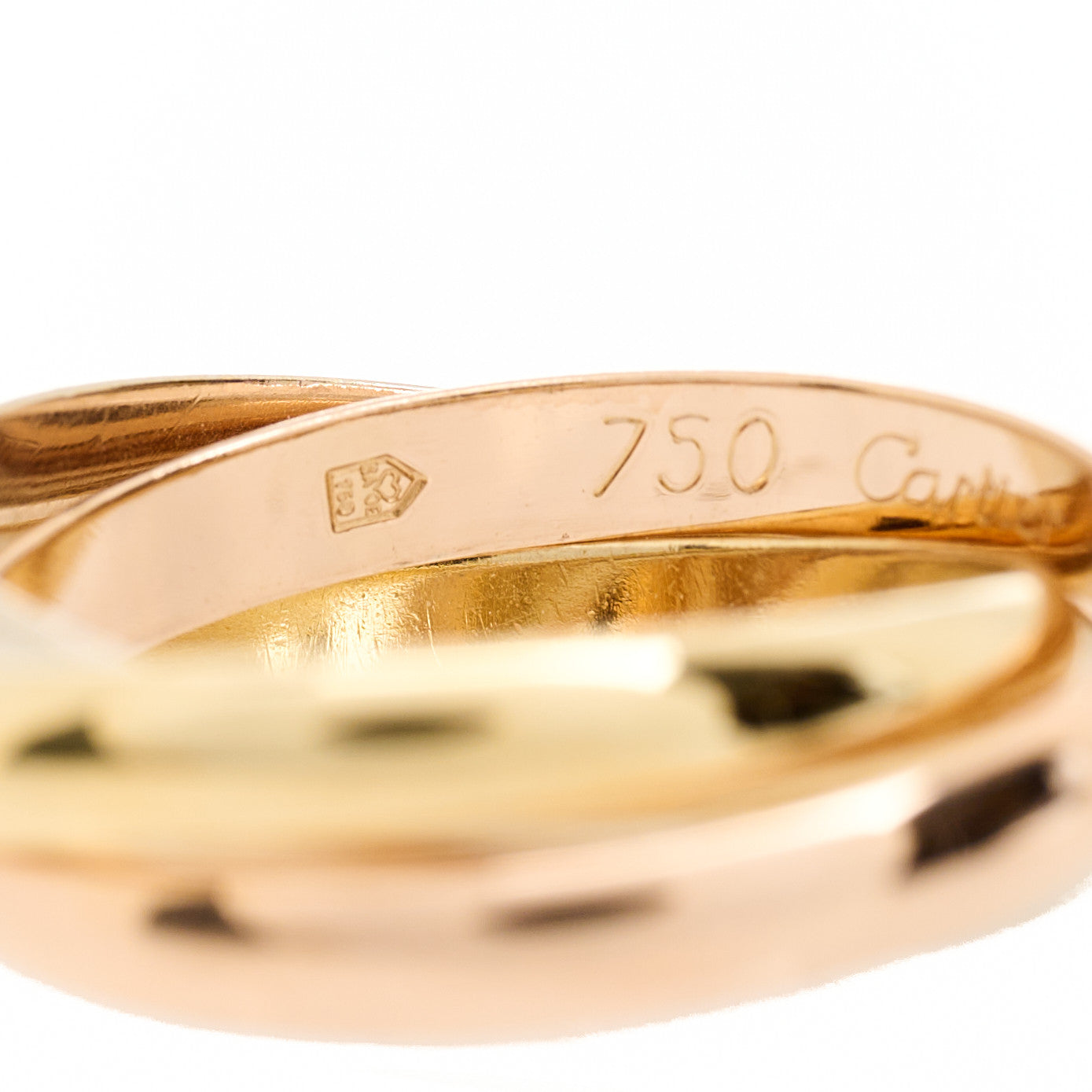 18K Pink Yellow White Gold Small Trinity Ring 50 5.25