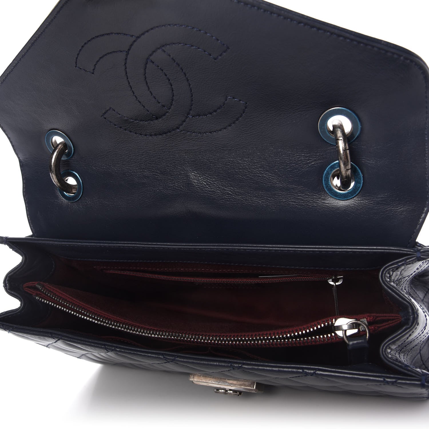 Chanel Calfskin Quilted Mad About Quilting Medium Flap Navy 5 of 10