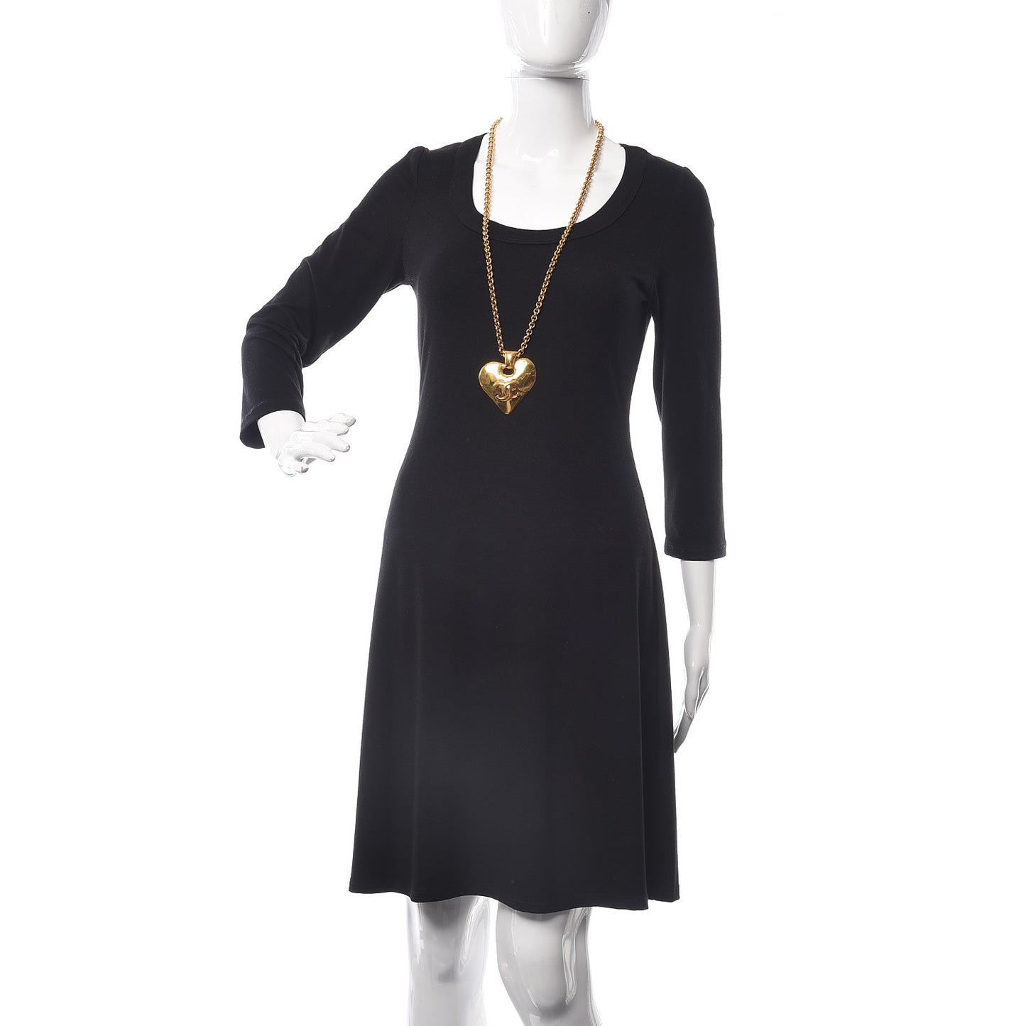 CC Heart Chain Pendant Necklace Gold