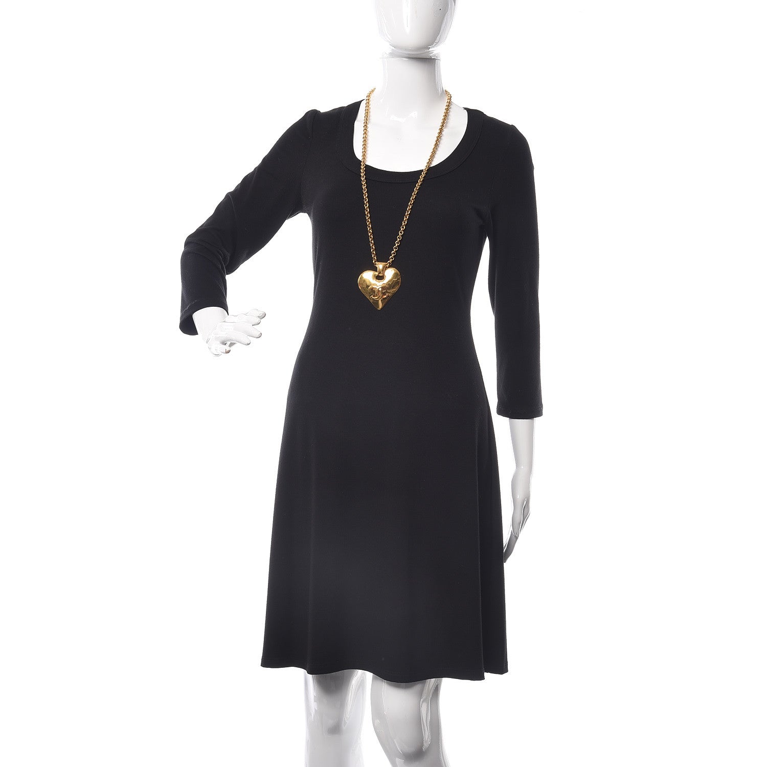 Chanel CC Heart Chain Pendant Necklace Gold 2 of 5