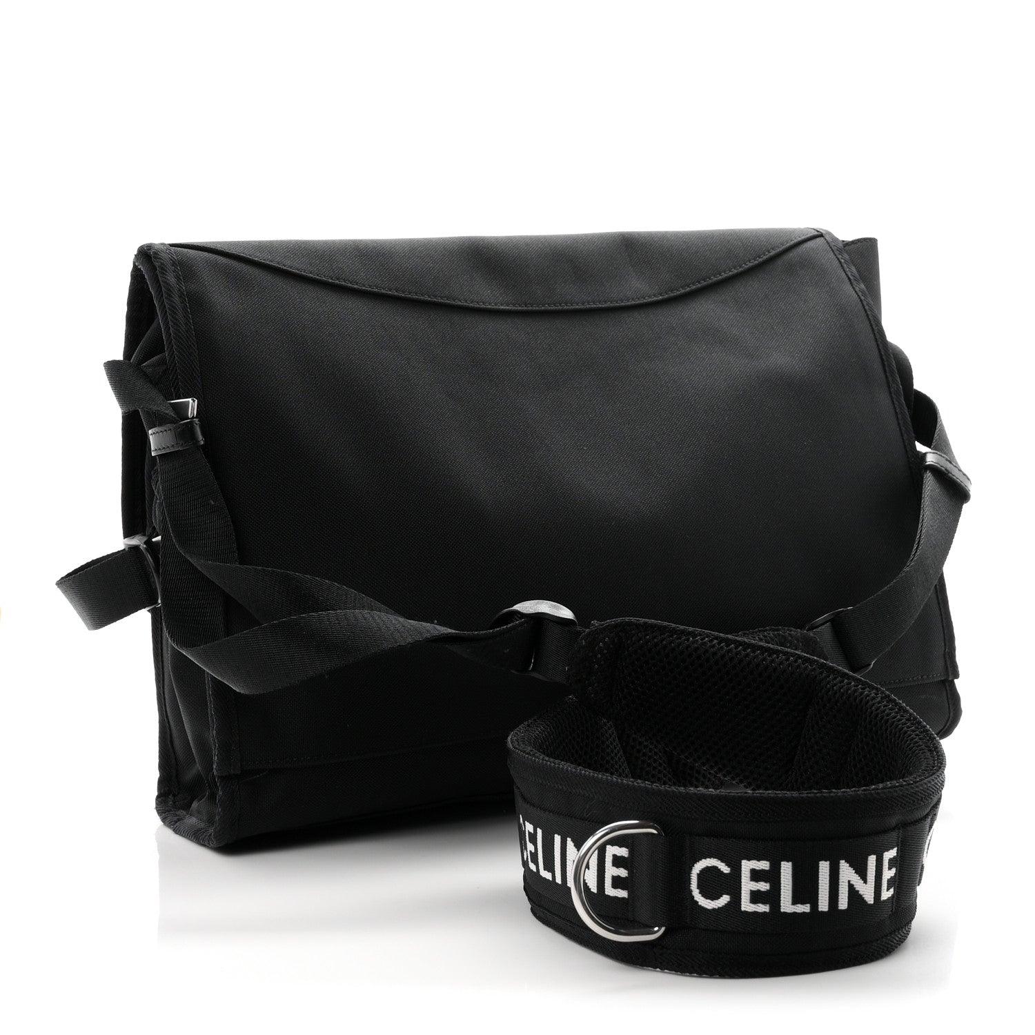 Celine Canvas Trekking Large Messenger Bag Black 3 of 10