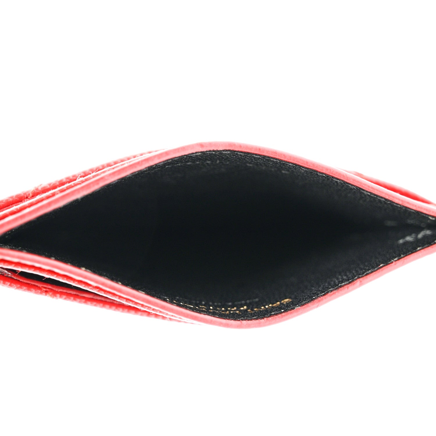 Saint Laurent Grain De Poudre Matelasse Chevron Monogram Credit Card Case New Red 7 of 10