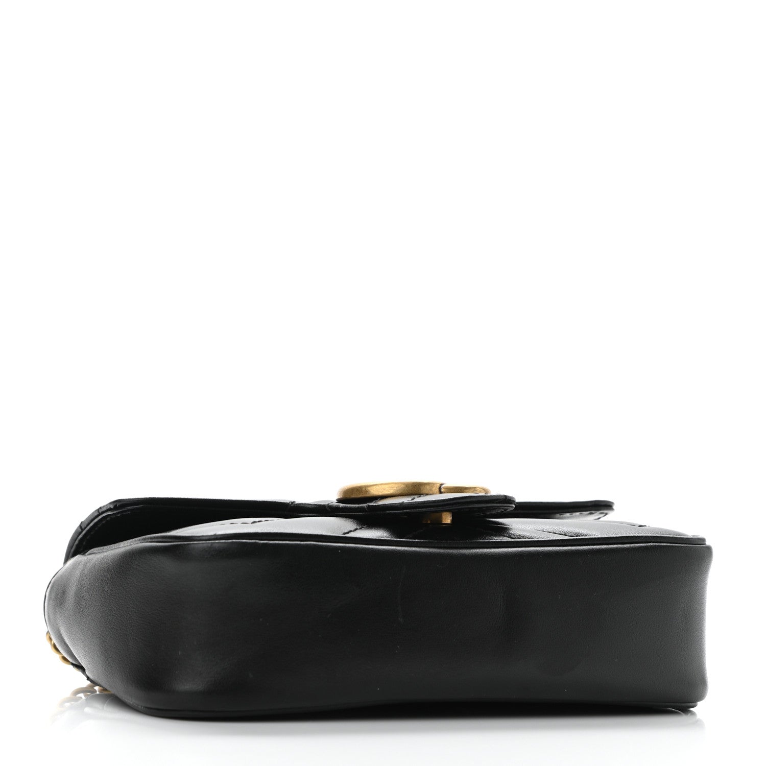 Gucci Calfskin Matelasse Super Mini GG Marmont Shoulder Bag Black 3 of 9