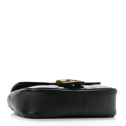 Gucci Calfskin Matelasse Super Mini GG Marmont Shoulder Bag Black 3 of 9