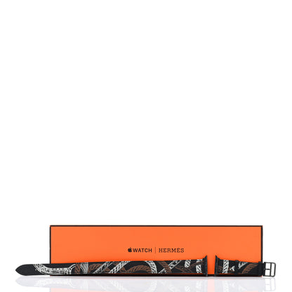 Hermes Swift Cavalleria Print 41mm Apple Watch Double Tour Strap Black 5 of 5