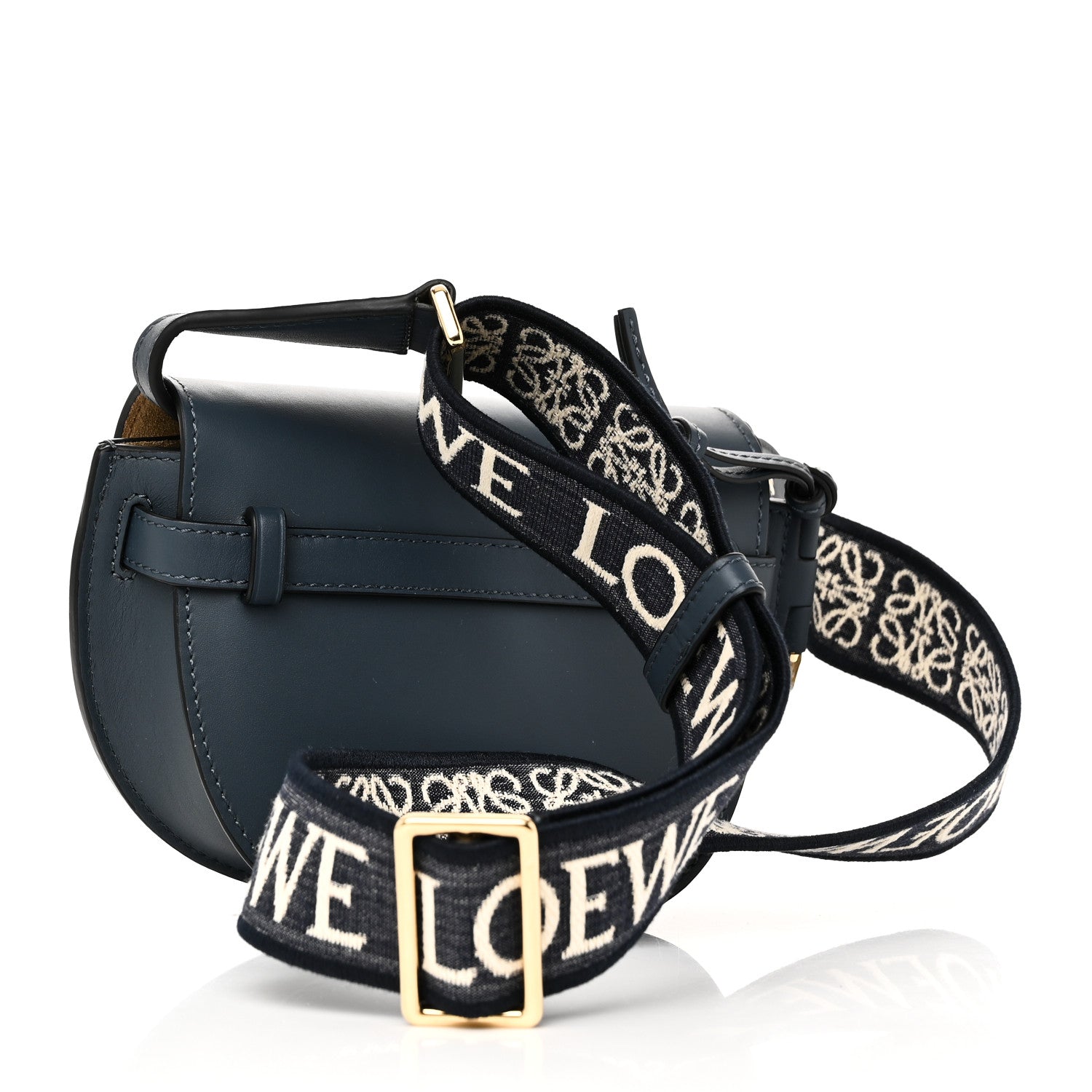 Loewe Calfskin Jacquard Mini Gate Crossbody Bag Onyx Blue 3 of 9
