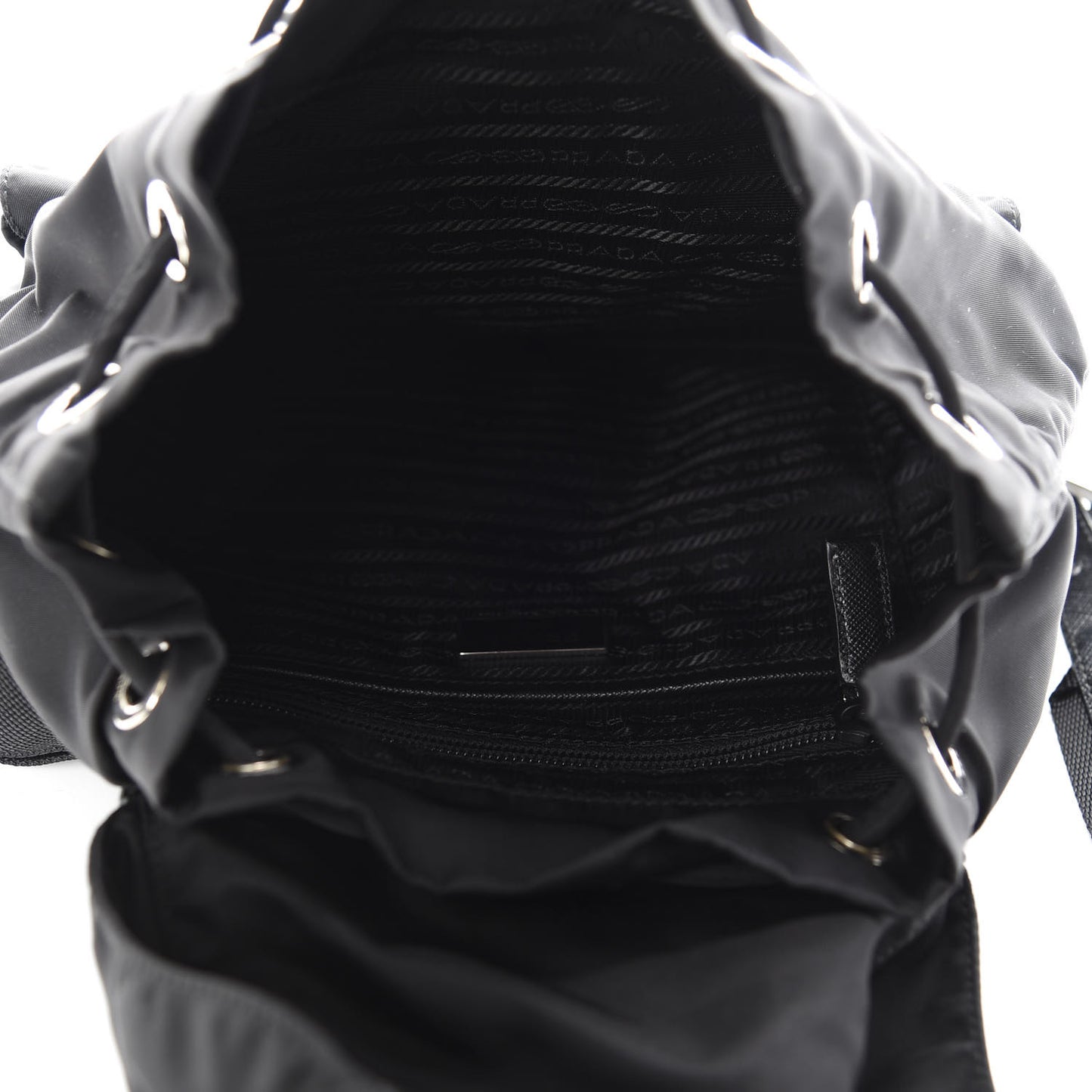 Tessuto Nylon Saffiano Small Backpack Black