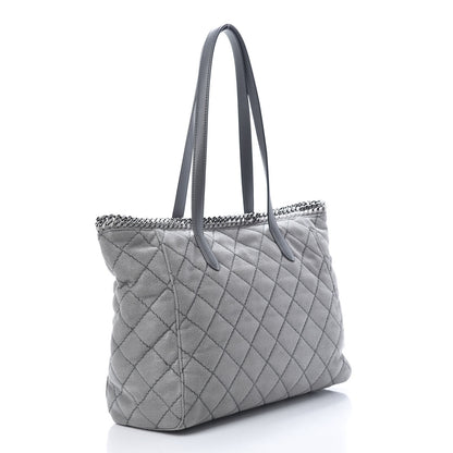 Stella McCartney Shaggy Deer Quilted Falabella East West Shopper Tote Grey 2 of 10