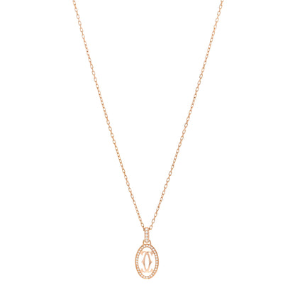 Cartier 18K Pink Gold Diamond Logo Paved Pendant Necklace 1 of 4