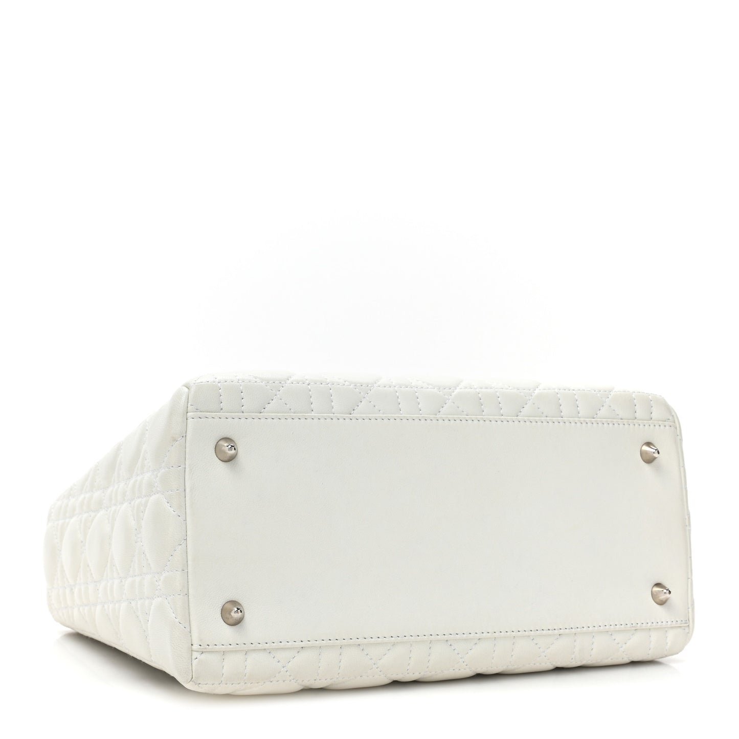 Lambskin Cannage Medium Lady Dior White
