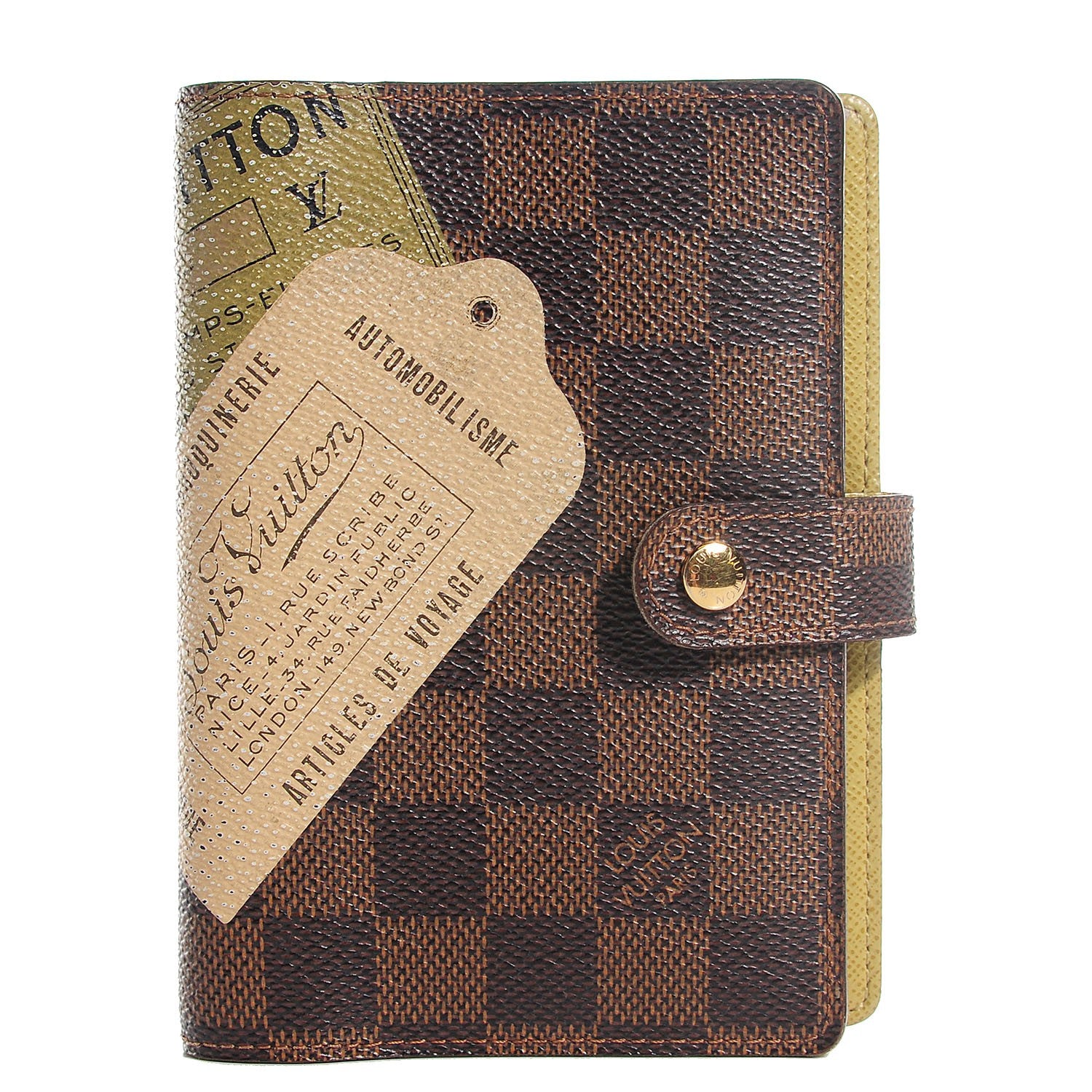 Louis Vuitton Damier Ebene Labels Small Ring Agenda Cover 1 of 7