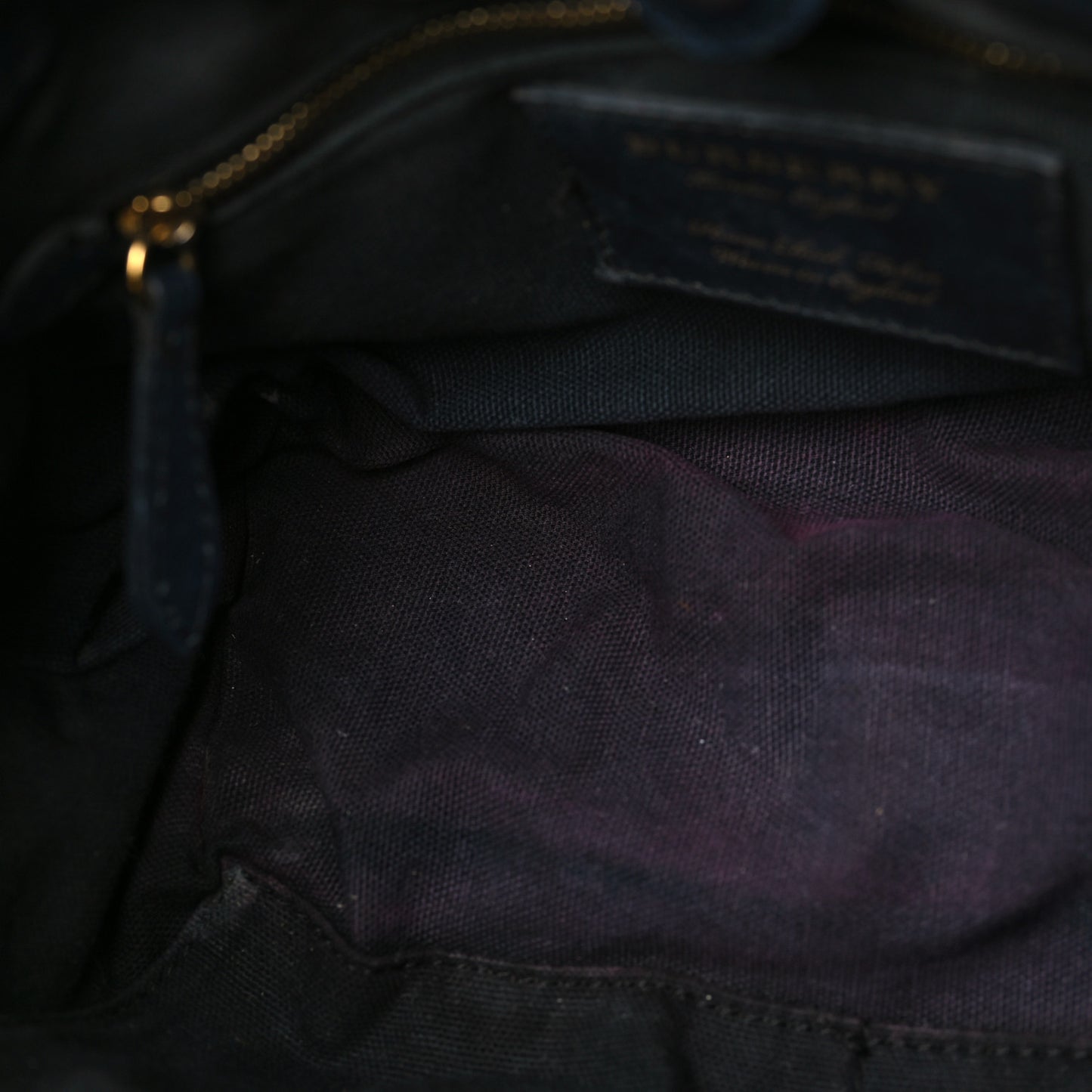 Calfskin House Check Small Banner Tote Midnight Blue