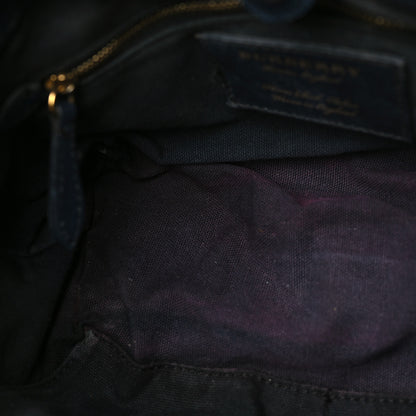 Burberry Calfskin House Check Small Banner Tote Midnight Blue 12 of 12
